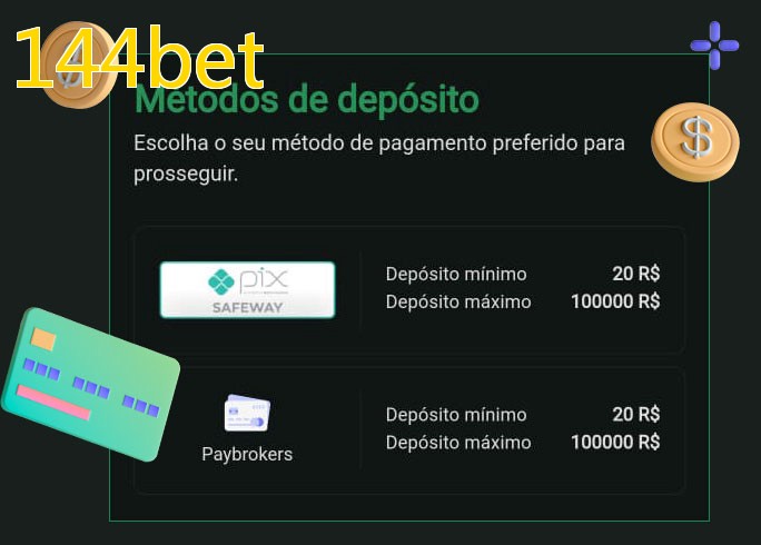 O cassino 144betbet oferece uma grande variedade de métodos de pagamento